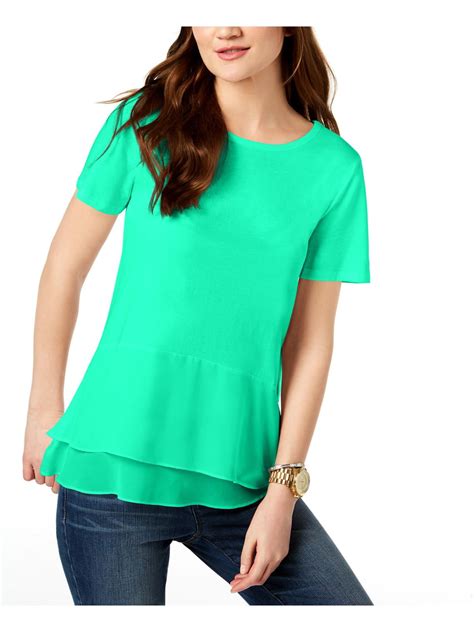 short sleeve corset top ruffle michael kors|Chic & Trendy Women’s Tops .